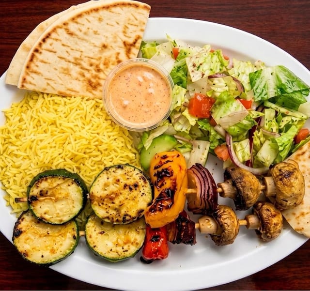 Veggie Kabab Skewer Plate.