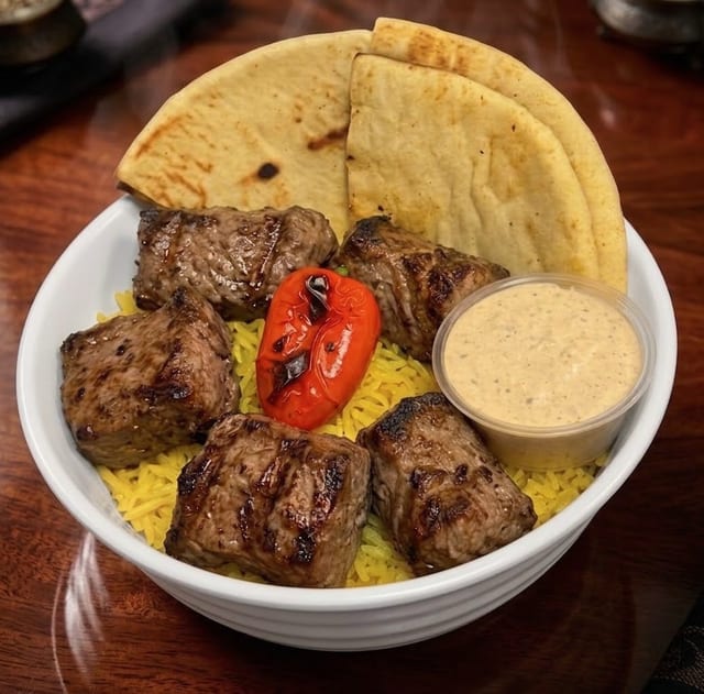 Filet Kabab Rice Bowl.