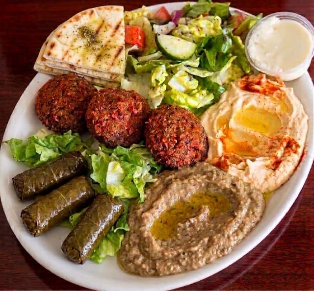 Vegetarian Sampler Plate.