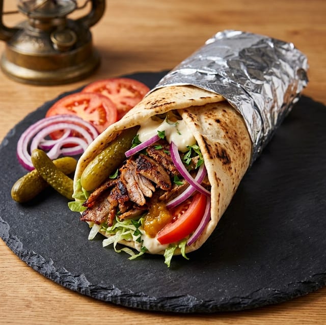 Beef Shawarma Wrap.