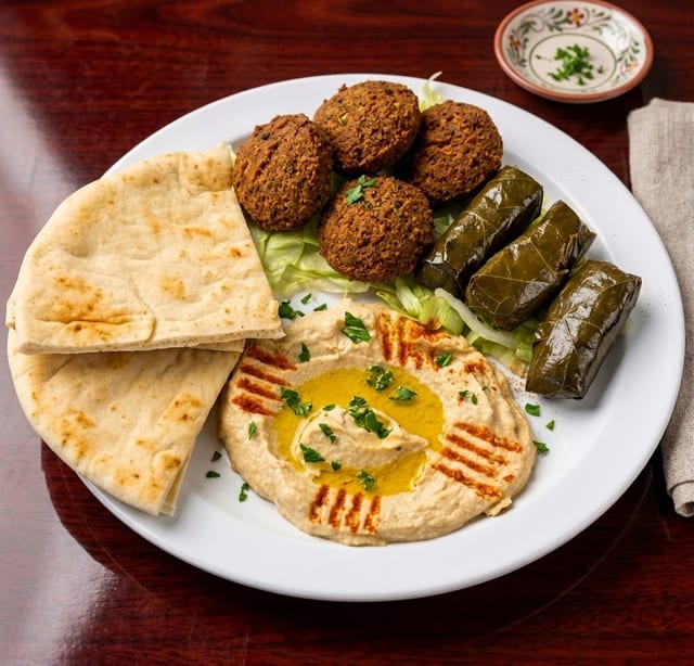 Trio (Hummus, 4 Dolmas, 4pc Falafel).