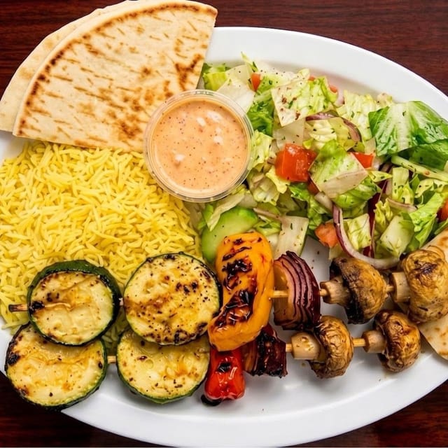 Veggie Kabab Skewer Plate.