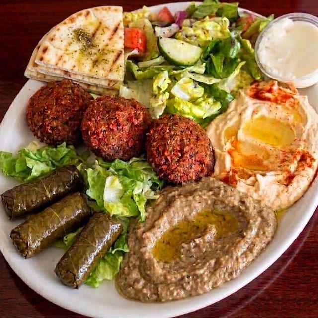 Vegetarian Sampler Plate.
