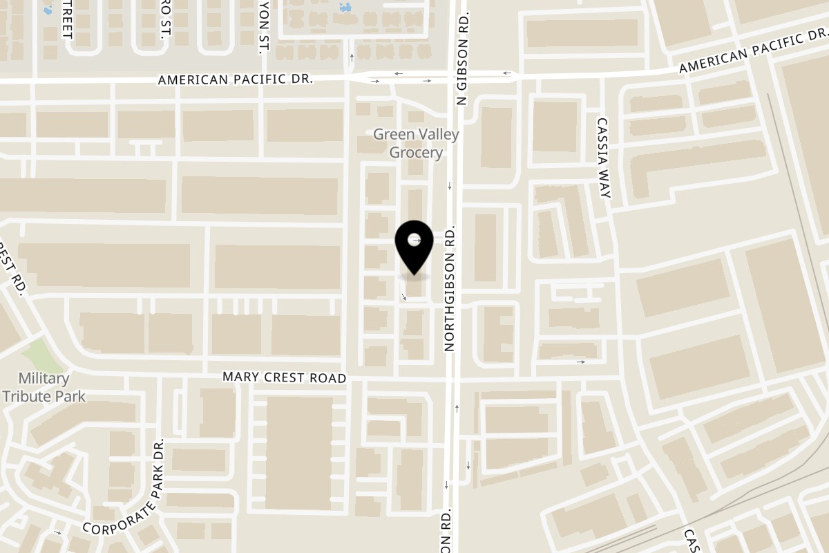 Map showing the location of Manna Mediterranean on 171 N Gibson Rd #110 in Henderson